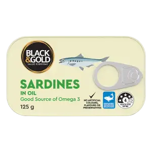 Black & Gold Sardines In Oil 125g