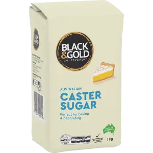 Black & Gold Caster Sugar 1kg