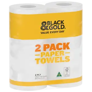 Black & Gold 2-Ply Paper Towel  2 Pack