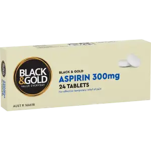 Black & Gold Asprin 300mg Tablets 24 Pack