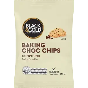Black & Gold Baking Choc Chips Compound 250g