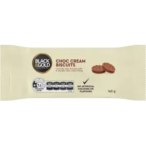 Black & Gold Choc Cream Biscuits 140g