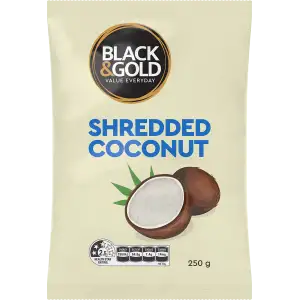 Black & Gold Shredded Cocoonut 250g