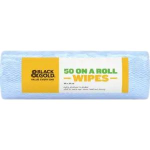 Black & Gold On A Roll Wipes Domestic 30cm 50 Pack