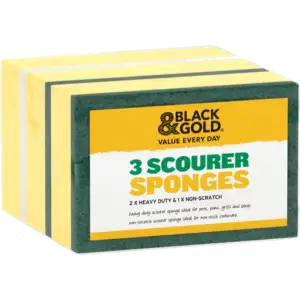 Black & Gold Scourer Spongers 3 Pack