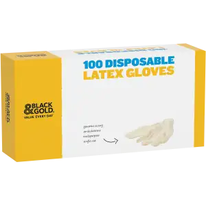 Black & Gold Latex Gloves 100 Pack