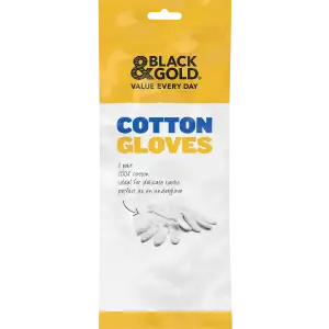 Black & Gold Cotton Gloves 1 Pack B