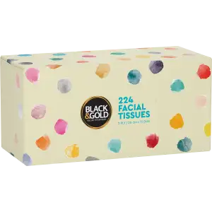 Black & Gold 2-Ply  White Facial Tissues 1 Each