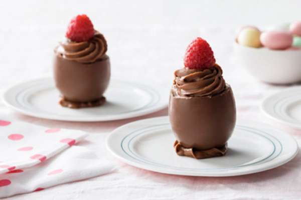 Easter Egg Mousse and Raspberry Surprise