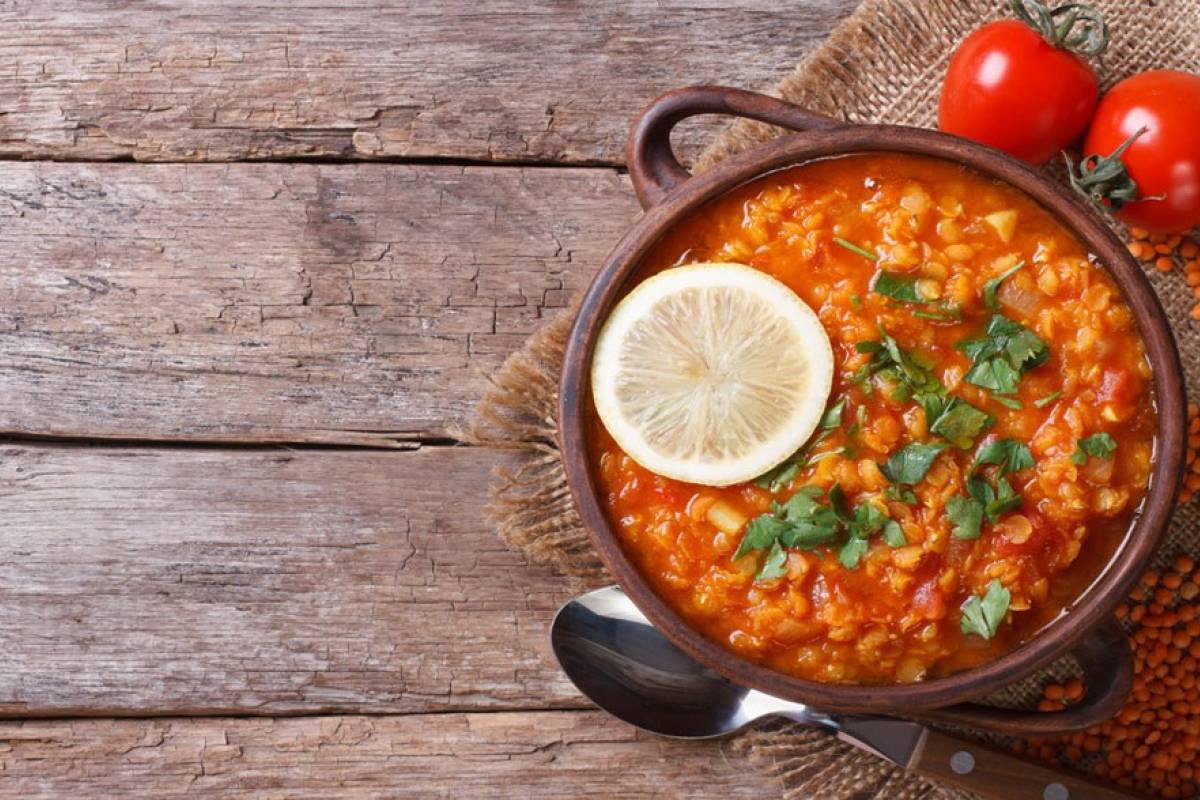 Homestyle red lentil soup
