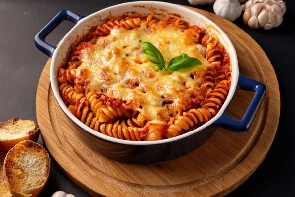 Cheesy Tomato Pasta Bake