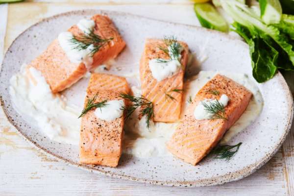 Oven Baked Salmon with Lemon & Caper Sauce